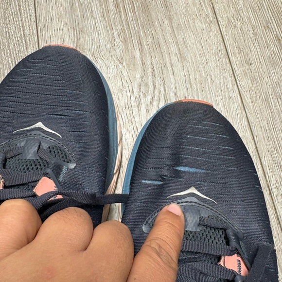 Hoka One One Women's Dark Blue and Peach Athletic Shoes - Picture 9 of 15
